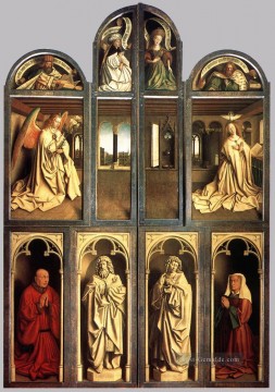  san - Die Genter Flügel Altarretabel Renaissance geschlossen Jan van Eyck
